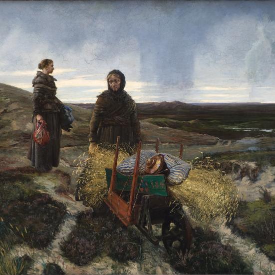 Maleri: Kvinder på heden, 1831,  Hans Nikolaj Hansen, SMK