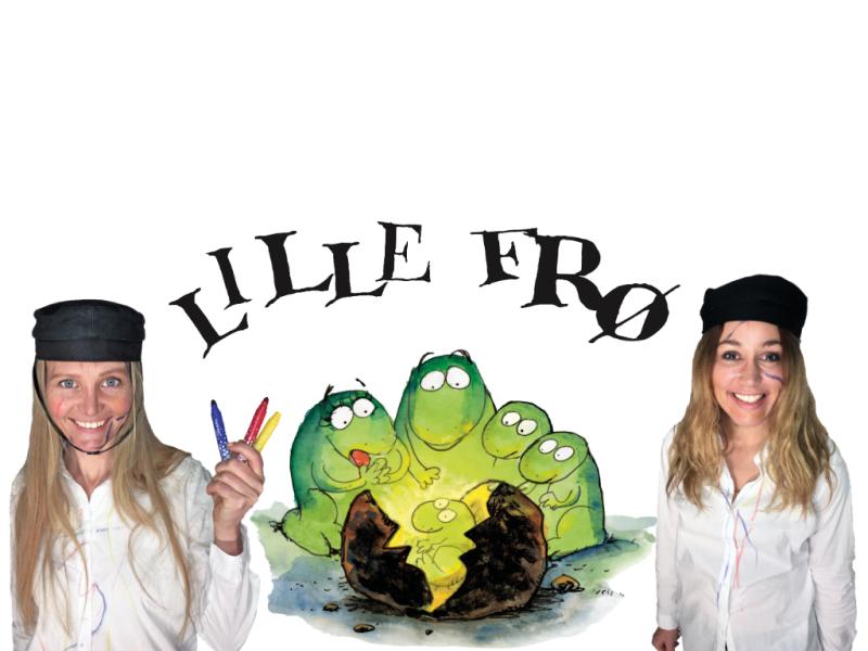 2 damer og tegnede frøer