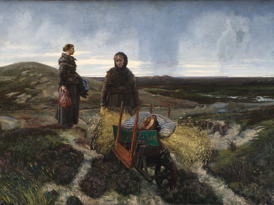 Maleri: Kvinder på heden, 1831,  Hans Nikolaj Hansen, SMK